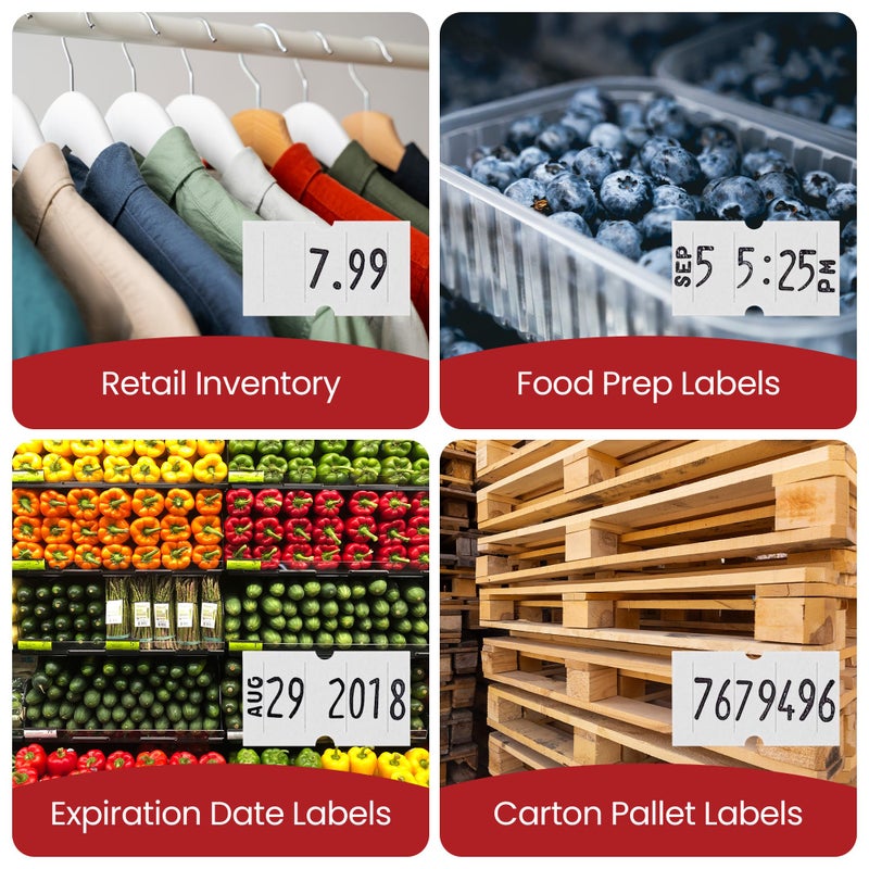 Perco Pro 1 Line Date Label Gun Kit, Includes 8 Digits Date Gun Labeler, 10,000 Plain White Labels, and Preloaded Inker - Image 5